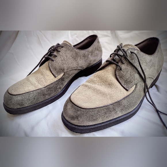 Hush Puppies Other - EUC Hush Puppies Suede Dress Shoes, Olive & Beige, Size 12, Excellent Condition